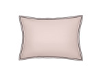 TAIE D'OREILLER | Pure White Percale Lavée - Pink  - Finition Black