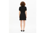 Robe à col brodé contrasté courte noire black