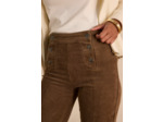 Pantalon taille haute large OXAN en velours côtelé