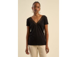 T-shirt, décolleté dos avec broderie