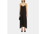 Robe Nuisette Longue Noire En Soie Lavée black