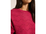 Pull col rond avec jeu de points ajourés