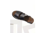 Sandales plates en cuir noir