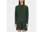 Robe Chemise Verte Courte Avec Nœud wood kaki