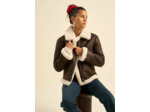 Blouson en fausse peau lainée