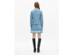 Chemise col claudine en denim bleu