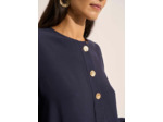 Blouse avec manches longues bouffantes et col rond