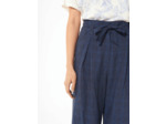Pantalon large carreaux navy orange
