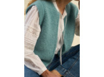 Gilet court sans manches en mohair