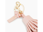 Porte clés pompons en cuir lisse