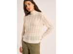 Pull fin col montant dentelle