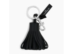 Porte clés pompons en cuir lisse