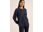 Blouse avec manches longues bouffantes et col rond