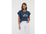 T-shirt sans manche graph et broderie « Dolce Vita »