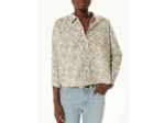 Chemise gris bleu fleuri