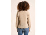 Pull col V détails crochet