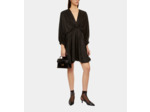 Robe Courte Noire Python Jacquard Avec Drapé black