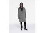 Manteau Long Chevron Avec Poches black white