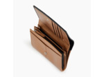 Grand portefeuille zippé Charlotte en cuir lisse métallisé