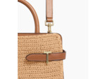 Sac à main moyen modèle Emie effet raphia et cuir lisse