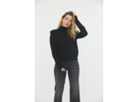 Pull / sweat col cheminée, effet épaulette et maille effet lurex argenté