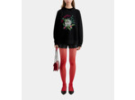 Sweatshirt Avec Print Skull And Flowers black