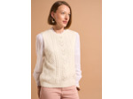 Pull sans manches à col rond et jeu de points