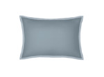 TAIE D'OREILLER | Pure White Percale Lavée - Blue - Finition White