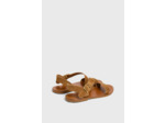 Sandales plates en cuir velours - NINON
