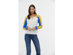 Sweat à découpes color block géo avec demi zip et intérieur gratté