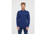 Polo city manches longues en coton jersey détail col et poche poitrine