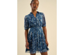 Robe imprimée fluide à manches bouffantes