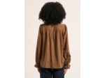 Blouse à carreaux à manches longues et volants