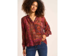Blouse fluide imprimée avec des manches longues bouffantes