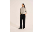 Pantalon large en velours de coton taille haute