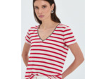 Top jersey à rayures rouge
