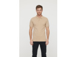 Polo basique manches courtes en coton piqué bio, détail col et print poitrine