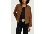 Veste sans col en cuir velours - RONIE