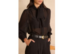 Blouse transparente à col lavallière SPIRIT