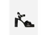 Sandales À Talons En Cuir Verni Noir black