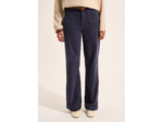 Pantalon large en velours de coton 700 raies taille haute