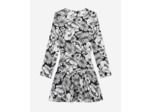 Robe courte manches longues romantic garden black white