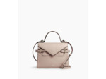 Sac à main double rabat moyen modèle Emilie en cuir grainé