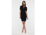 Robe polo en maille manches courtes, boutonnée devant