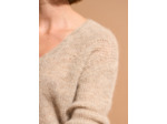 Pull à col V en mohairs et Alpaga