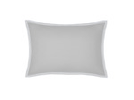 TAIE D'OREILLER | Pure White Percale Lavée - Light Grey  - Finition White