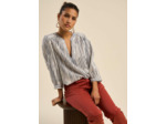 Blouse en gaze de coton rayée