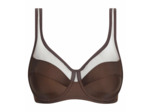 Soutien-gorge emboitant en microfibre et tulle Marron Dim Generous