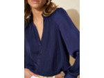 Blouse satiné à col tunisien