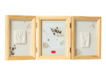 Double cadre photo et empreinte Wood